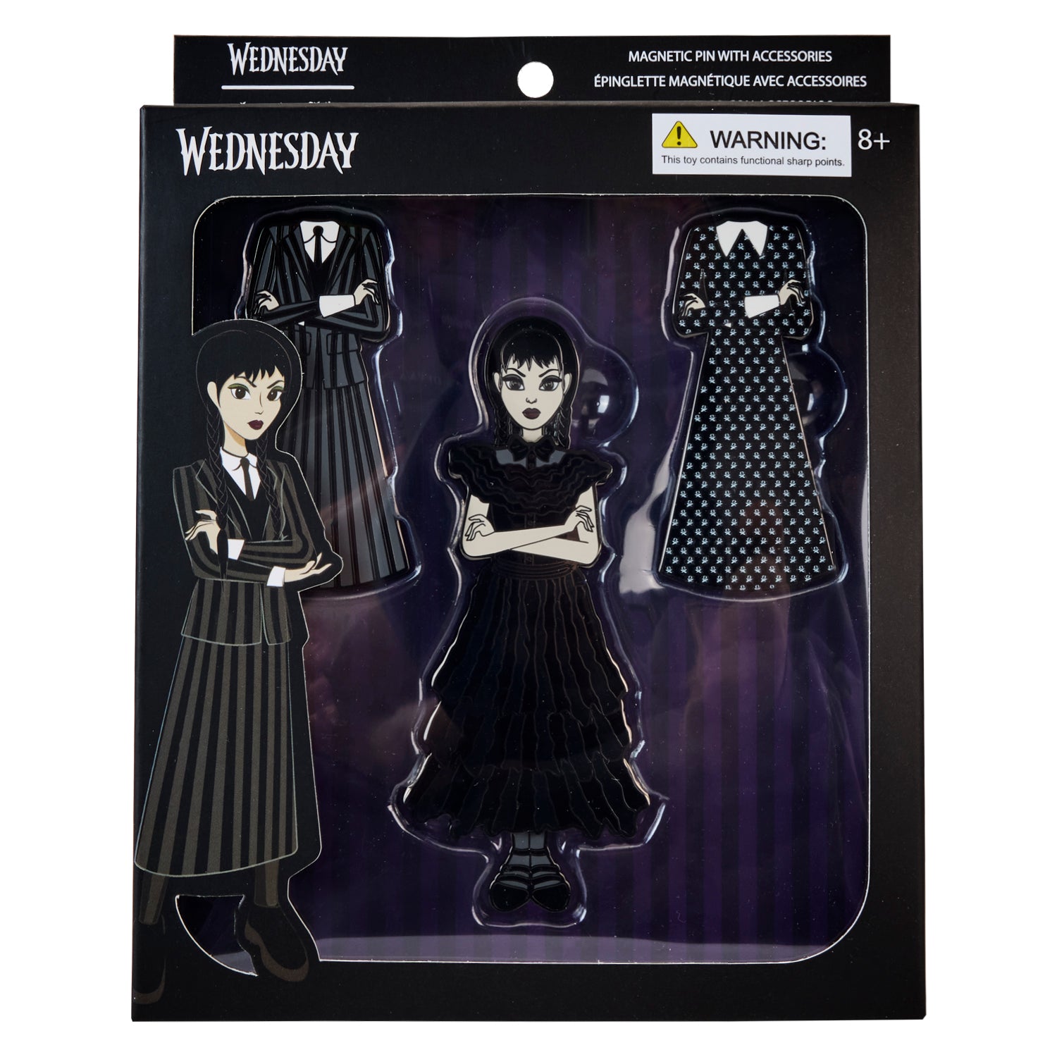 Wednesday Addams Paper Doll Pin