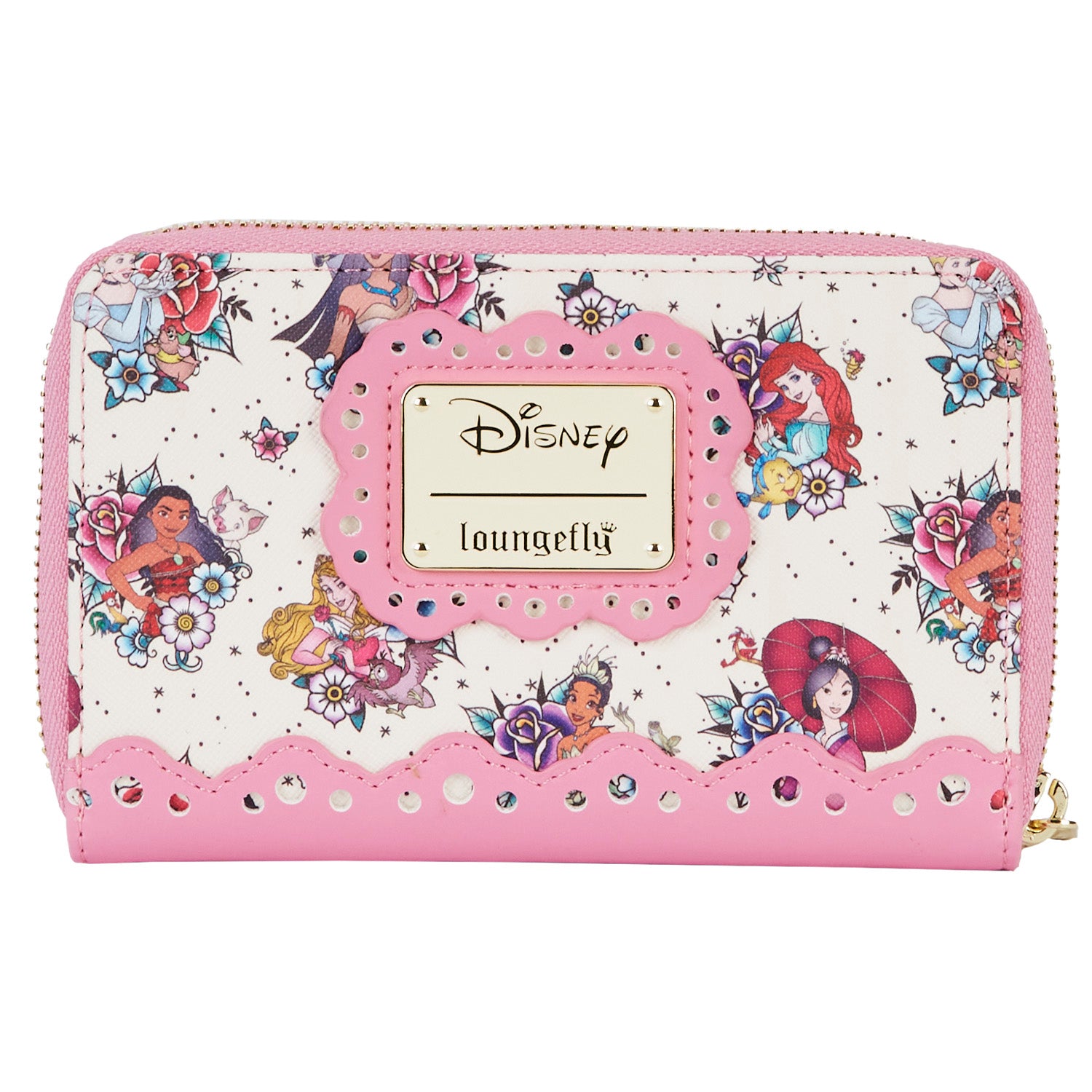 Loungefly Disney Princess Sidekicks Rose Pink Checkered AOP Flap Wallet -  Merchoid