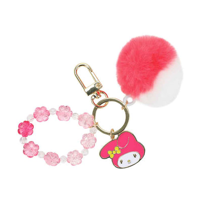 Sanrio My Melody Charm and Pom Keychain