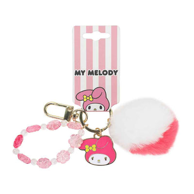 Sanrio My Melody Charm and Pom Keychain