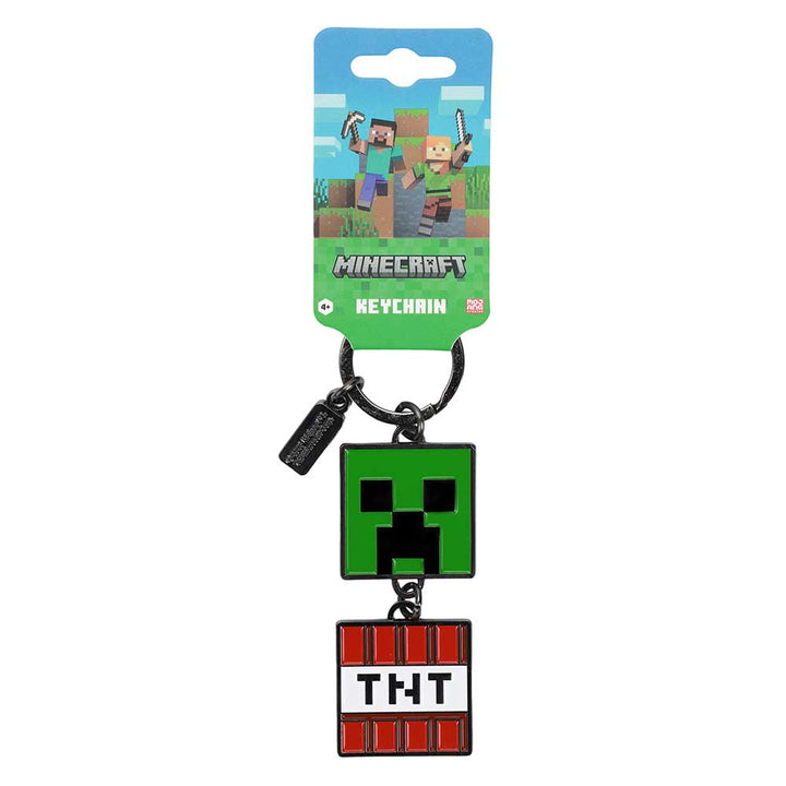 Minecraft Creeper and TNT Keychain