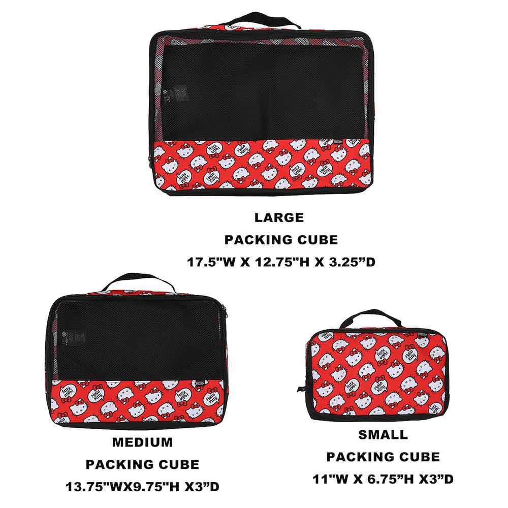 Sanrio Hello Kitty 3 Pc. Travel Packing Cubes