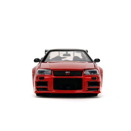 Jada Toys Hollywood Rides Godzilla 2002 Nissan Skyline GT-R R34 1:24 Scale Die-Cast Metal Vehicle