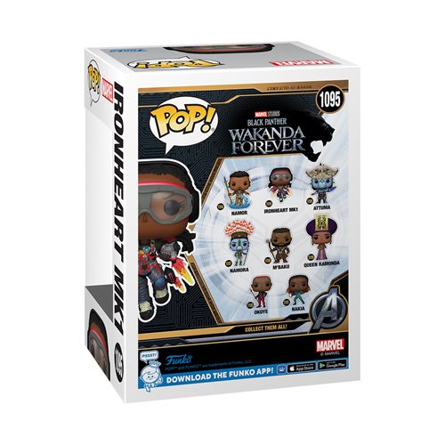 Funko Marvel Studios Black Panther Wakanda Forever Iron Heart Mk 1 Glow in the Dark Pop! Vinyl Figure W/T-Shirt Bundle