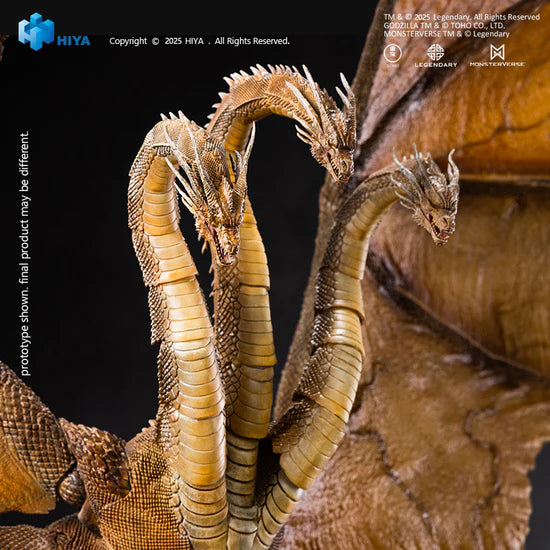 Close-up of a detailed dragon model with 'HIYA' branding on a black background.