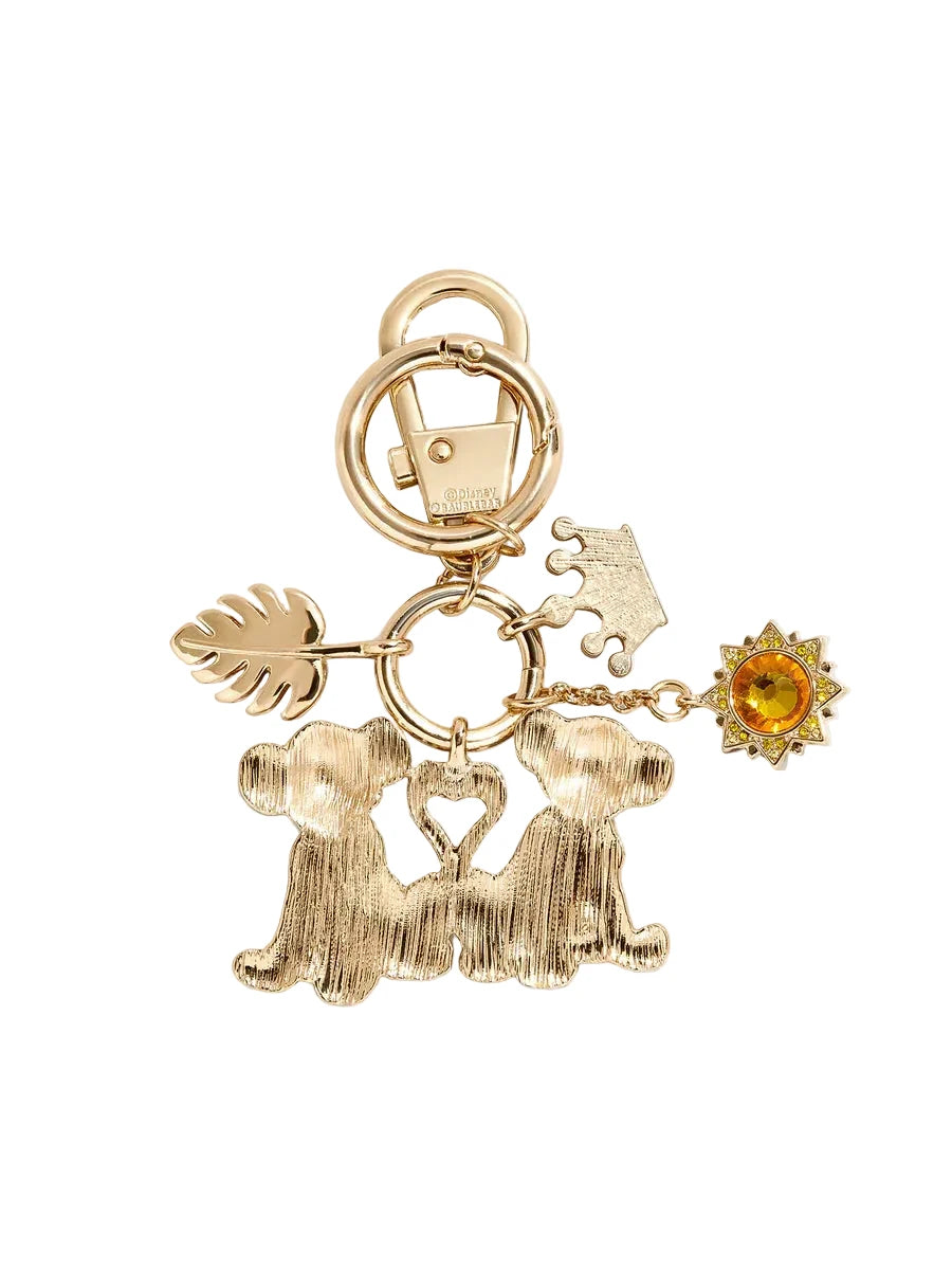 Keychain with Simba and Nalas back from 'The Lion King' on a white background