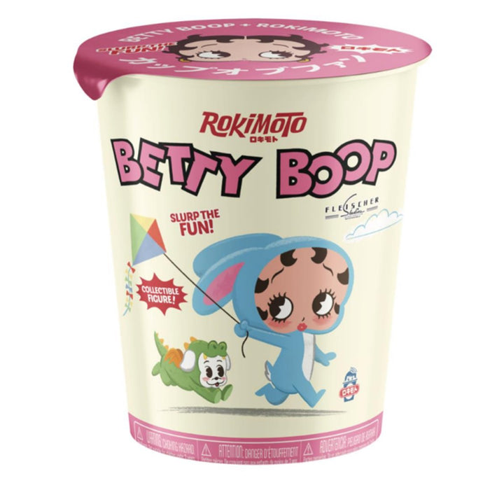 Betty Boop-themed product packaging with cartoon character on a white background