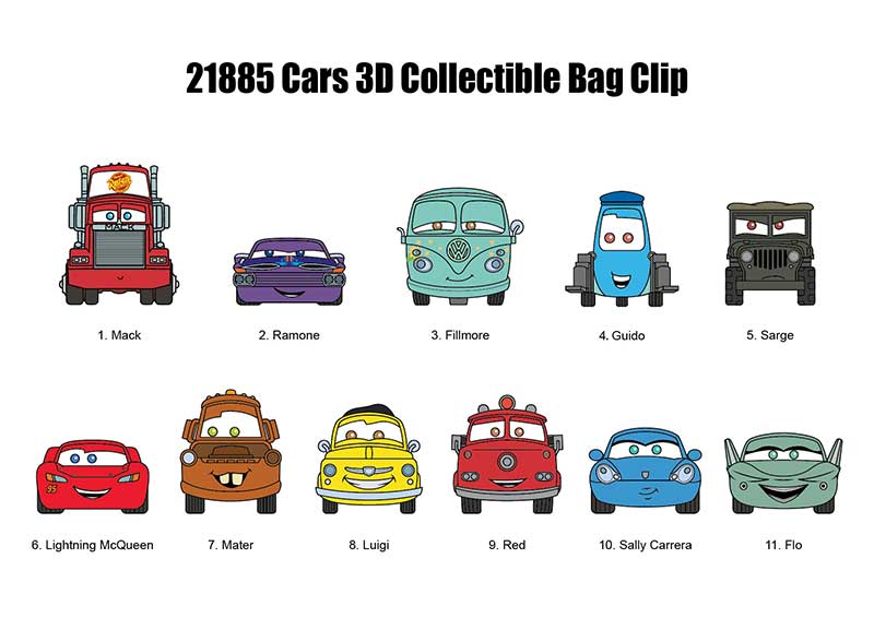 Disney Pixar Cars Series 60 3D Foam Bag Clip