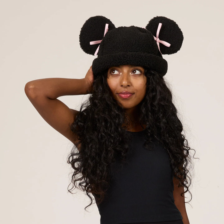 Cakeworthy Mickey Sherpa Beanie Pink Bow