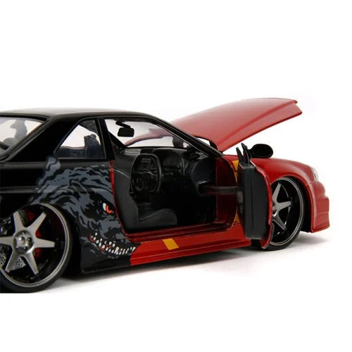 Jada Toys Hollywood Rides Godzilla 2002 Nissan Skyline GT-R R34 1:24 Scale Die-Cast Metal Vehicle