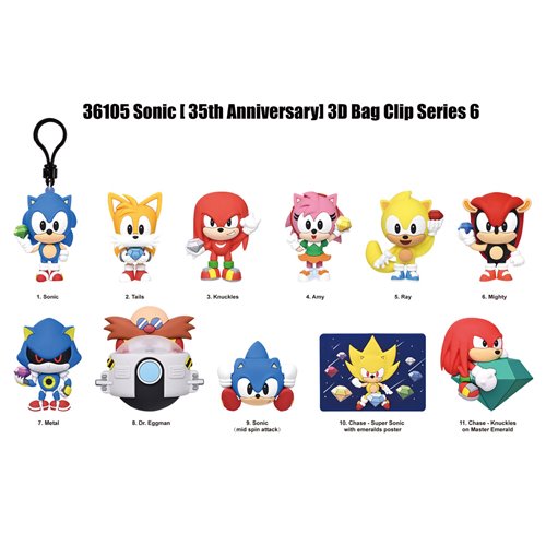 Sonic the Hedgehog 35th Anniversary Series 6 3D Foam Bag Clip