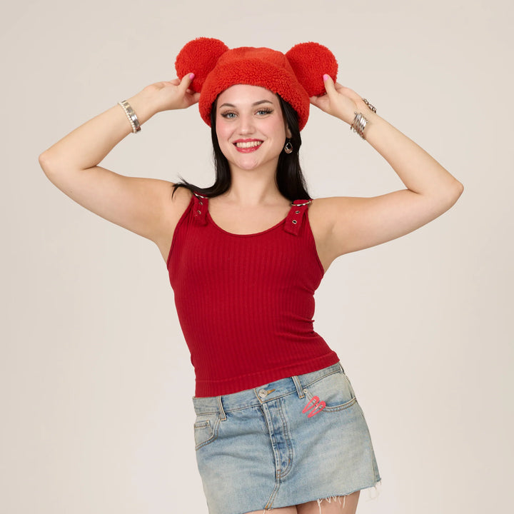 Cakeworthy Mickey Sherpa Beanie Strawberry