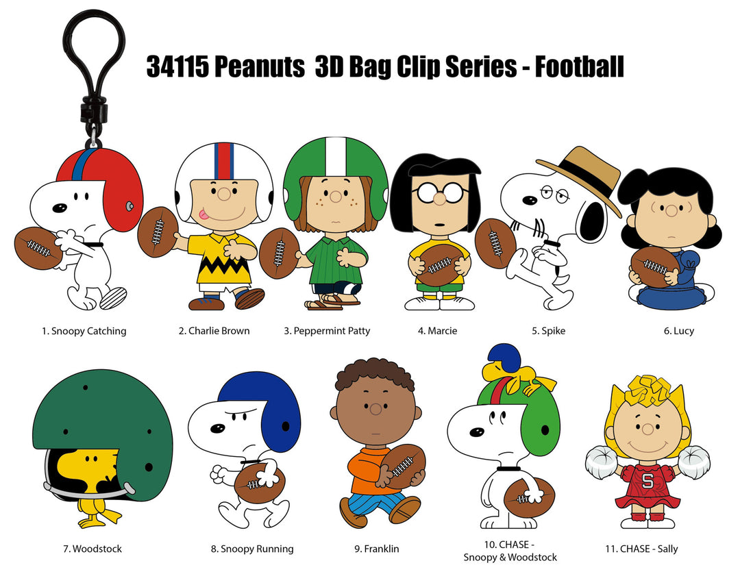 Peanuts Football Theme Series 6 3D Foam Bag Clip