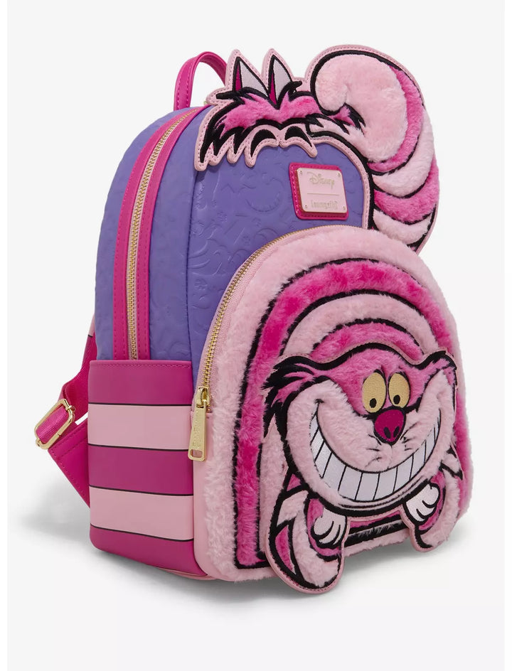 Loungefly Disney Alice in Wonderland Fuzzy Cheshire Cat Mini Backpack