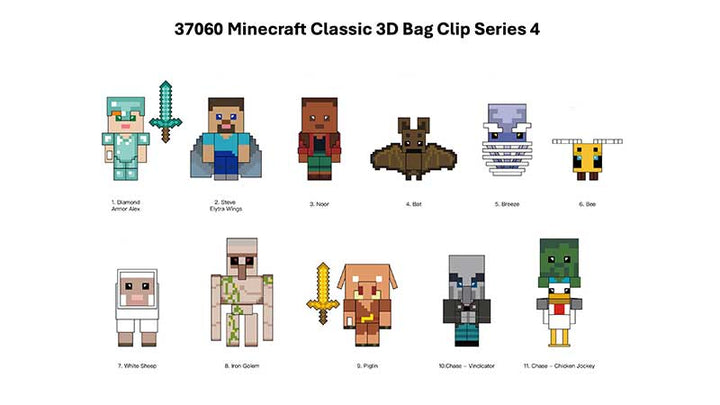 Minecraft Series 4 3D Foam Bag Clip