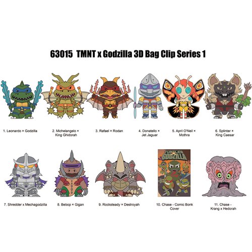 Teenage Mutant Ninja Turtles x Godzilla Series 1 3D Foam Bag Clip