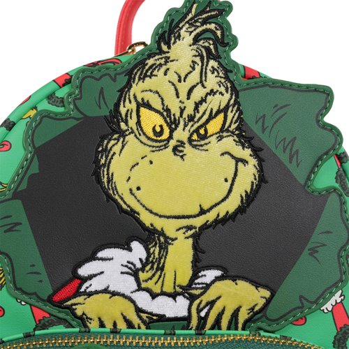 Loungefly How the Grinch Stole Christmas Grinch Christmas Present Mini Backpack