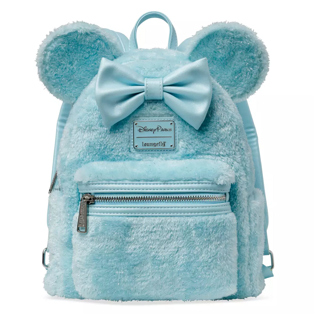 Loungefly Disney Parks Minnie Mouse Blue Plush Mini Backpack