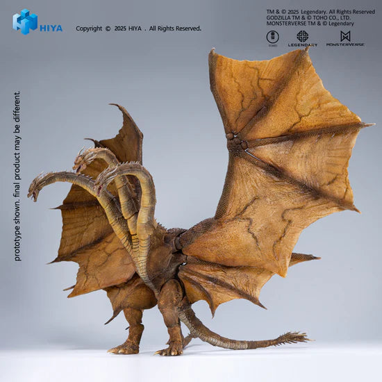 Dragon-like creature model with open wings on a gray background, featuring HIYA branding.