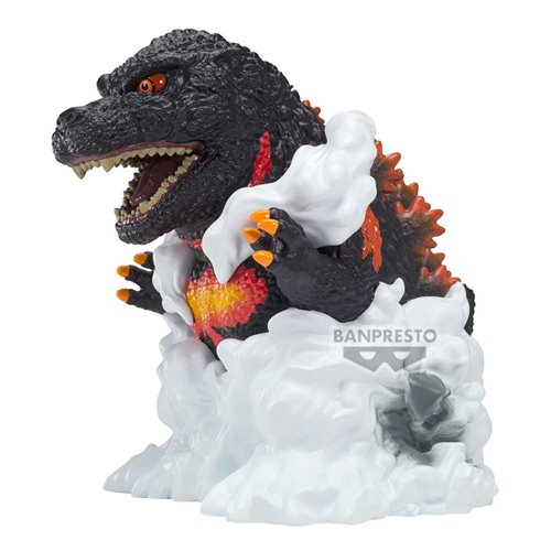 Toy figure of a dragon-like creature on a white base with 'BANPRESTO' branding.