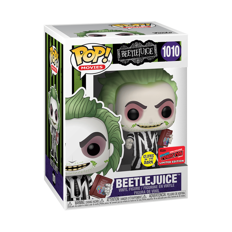 Funko Beetlejuice w/Recently Deceased Book Glow in the Dark Exclusive Pop! Vinyl Figure