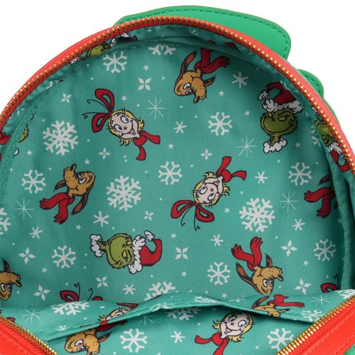 Loungefly How the Grinch Stole Christmas Grinch Christmas Sweater Mini Backpack