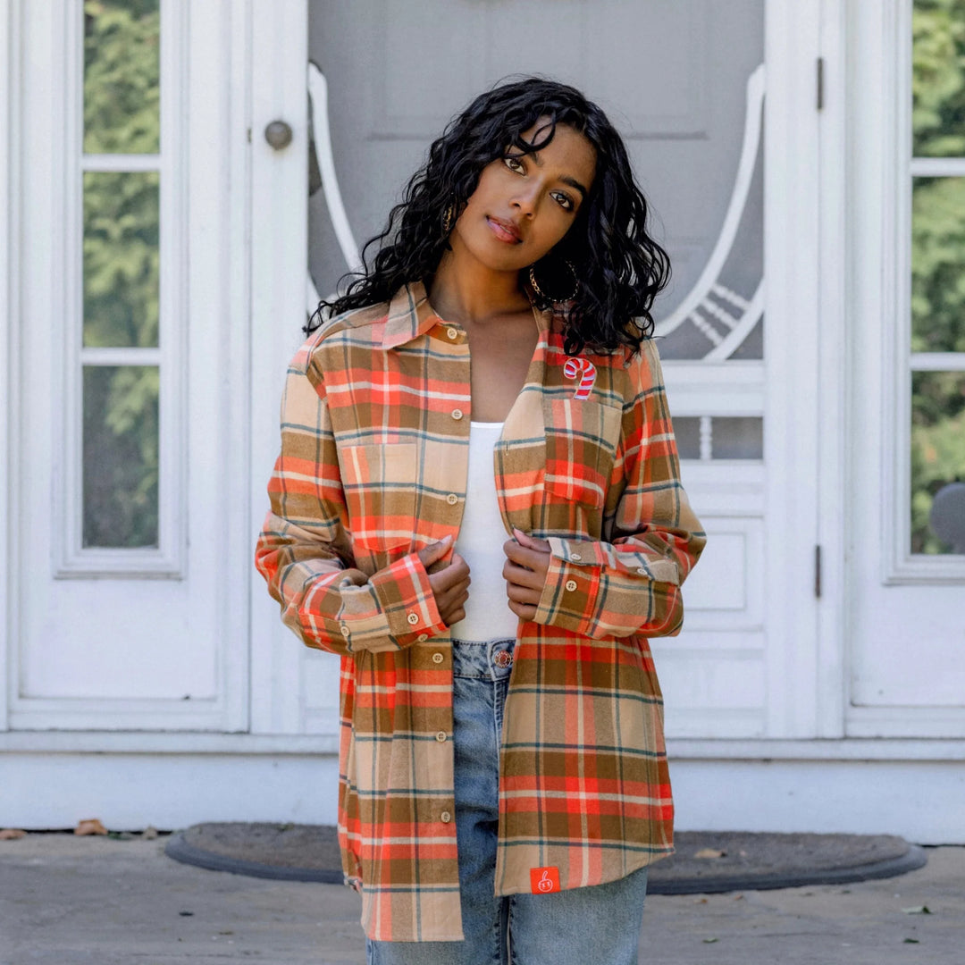 Cakeworthy Disney Holiday Mickey Gingerbread Scented Flannel Shirt