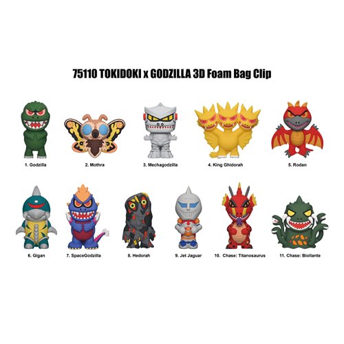 Godzilla x Tokidoki Series 1 3D Foam Bag Clip
