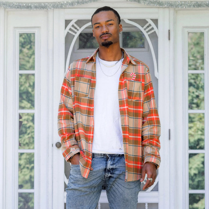 Cakeworthy Disney Holiday Mickey Gingerbread Scented Flannel Shirt