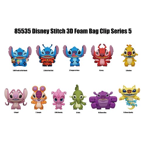 Disney Lilo and Stitch Series 5 3D Foam Bag Clip – Grotto Treasures