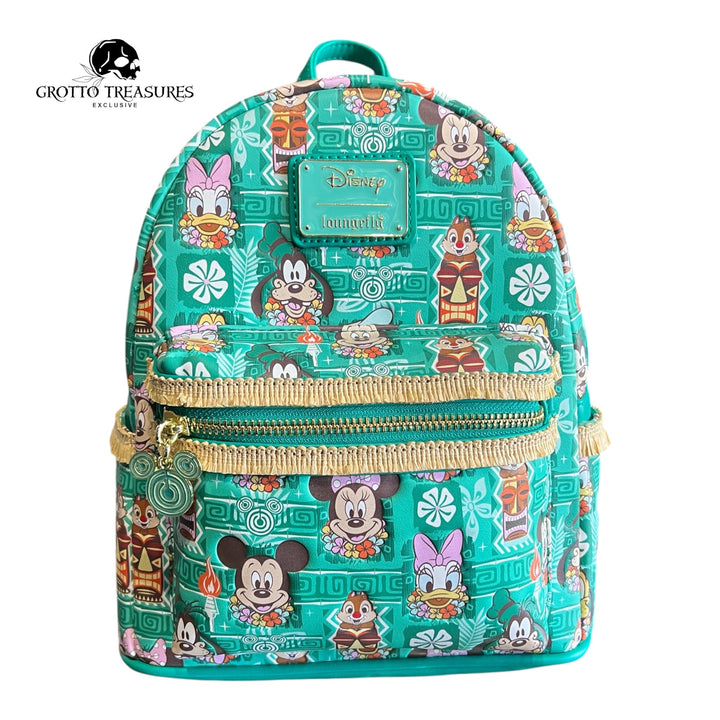 Grotto Treasures Exclusive - Loungefly Disney Mickey and Friends Tiki AOP Mini Backpack - Default Title