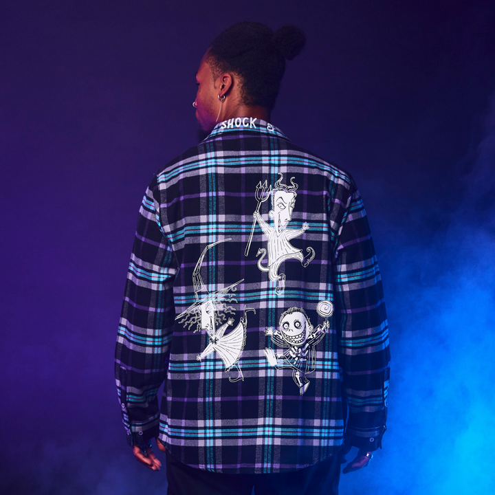 Cakeworthy Disney The Nightmare Before Christmas Lock Shock And Barrel Flannel Shirt