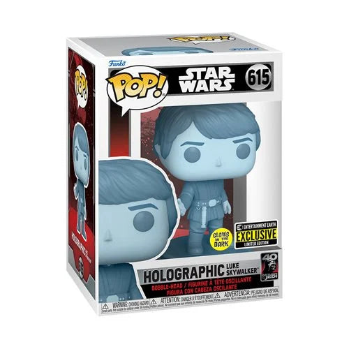 Funko Star Wars Return of the Jedi 40th Anniversary Luke Skywalker Hologram Glow in the Dark Pop! Vinyl Figure Exclusive