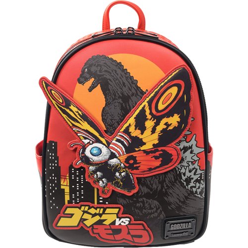 ゴジラ GODZILLA シン モスラ トートバッグ リュック ぬいぐるみ Loungefly Toho Godzilla vs. Mothra Mid-Size Backpack – Grotto
