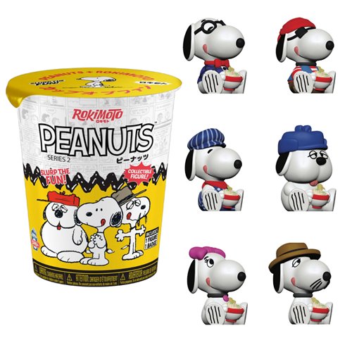 Peanuts-themed product packaging with small figures of Snoopy and Woodstock on a white background