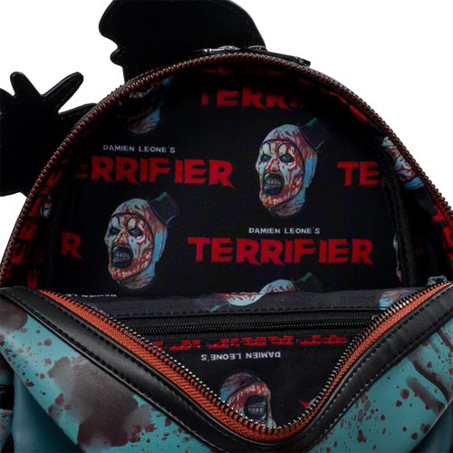 Loungefly Terrifier Art the Clown Blood Splatter Glow in the Dark Mini Backpack