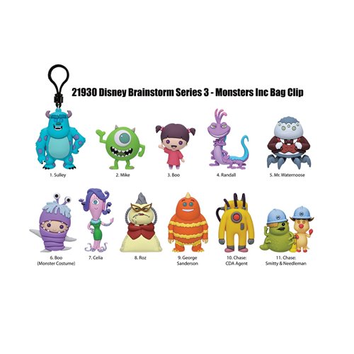 Disney Pixar Monsters Inc. Series 76 3D Foam Bag Clip