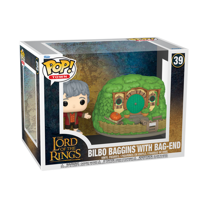 Funko The Lord of the Rings Bilbo Baggins W/Bag-End Pop! Town Vinyl Figure