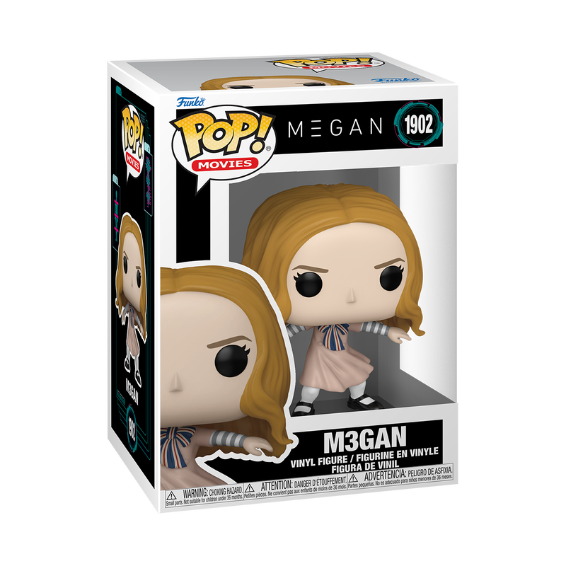 Funko Pop! vinyl figure packaging with 'Megan' character on a white background