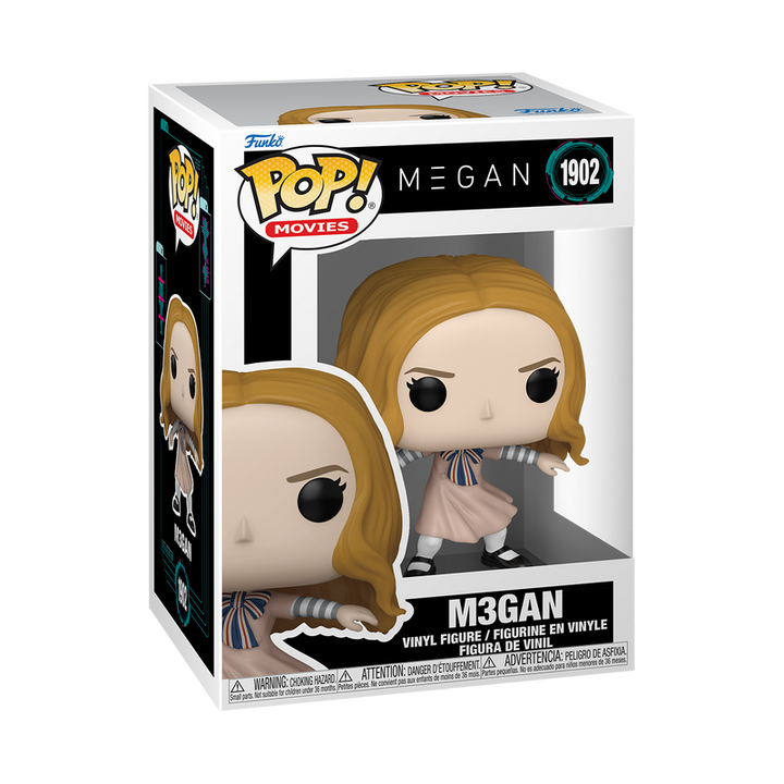 Funko Pop! vinyl figure packaging with 'Megan' character on a white background