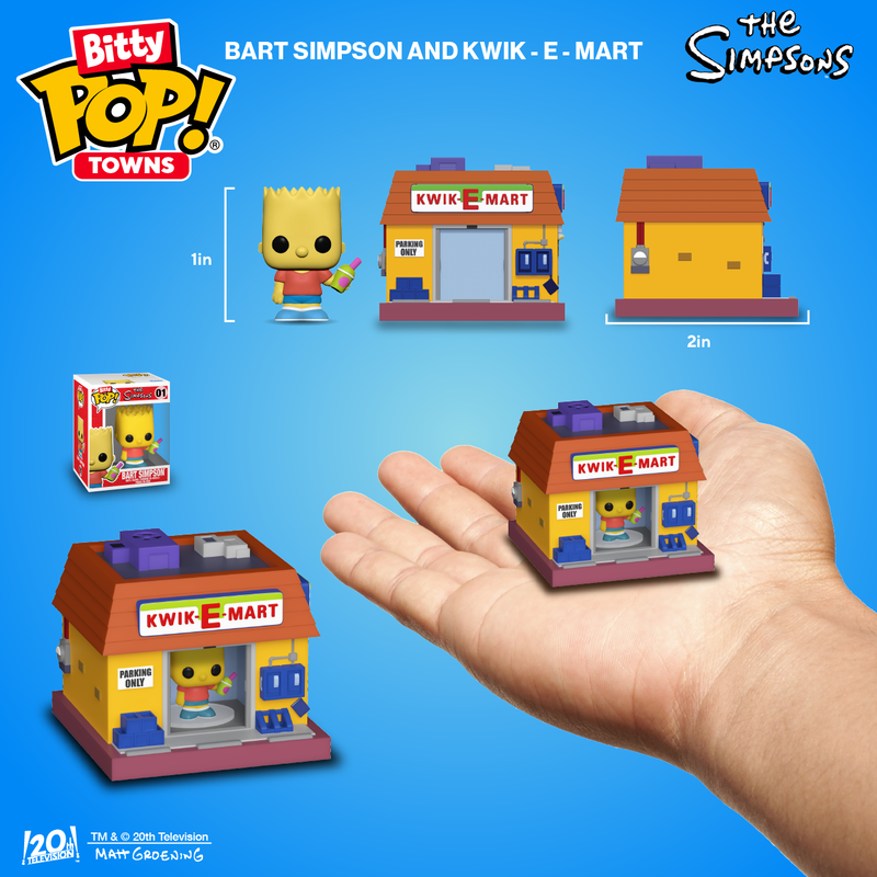 Funko The Simpsons Bart & Kwik-E-Market Bitty Pop! Town Vinyl Figure