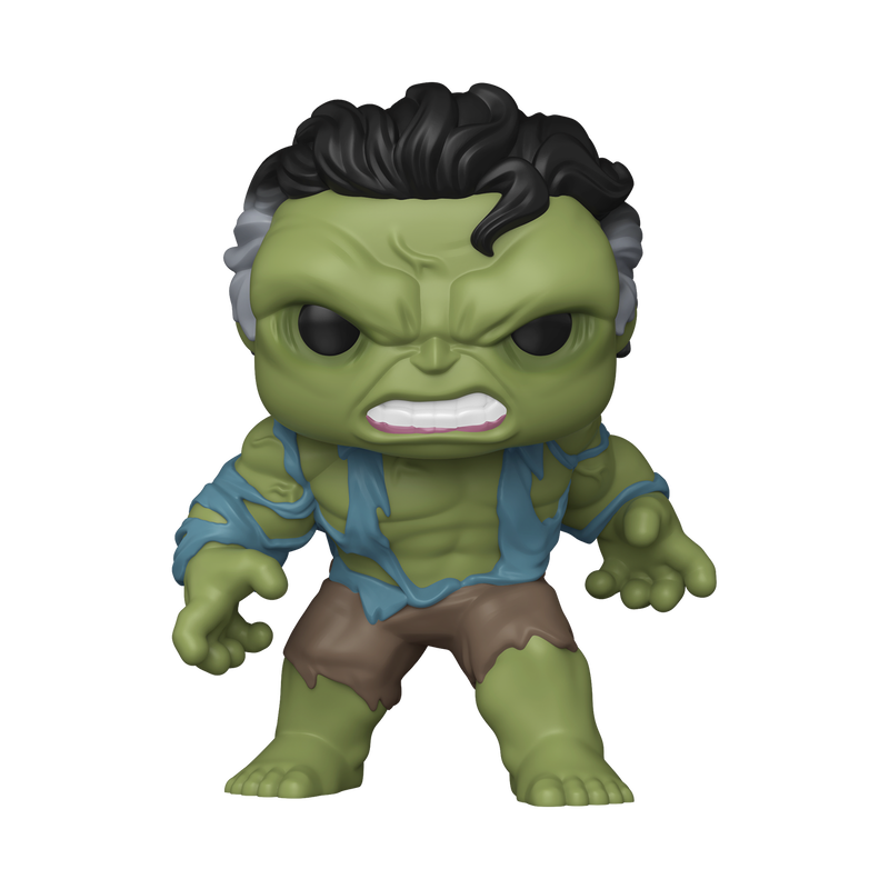 Green superhero figurine with a blue shirt on a white background