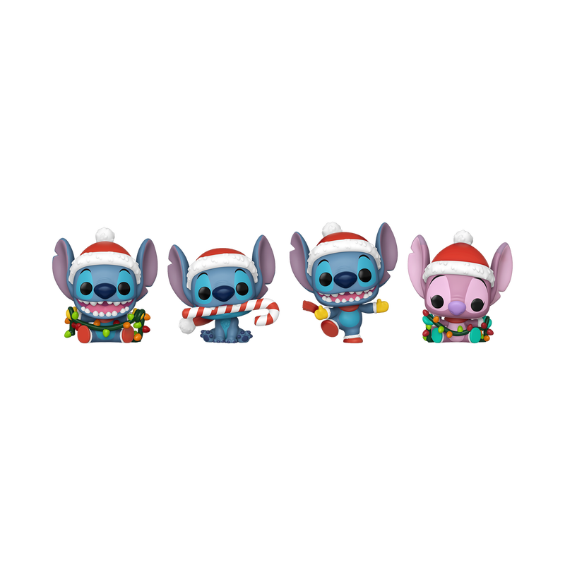 Funko Disney Lilo & Stitch Holiday 4-Pack Pocket Pop! Vinyl Figures