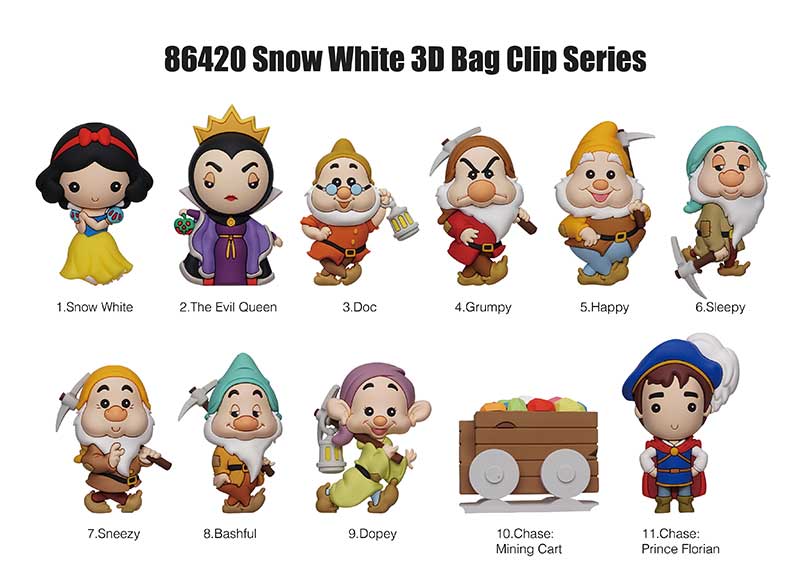 Disney Snow White and the Seven Dwarfs Classic Series 66 3D Foam Bag Clip