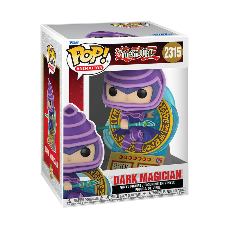 Funko Pop! Animation figure packaging with 'Dark Magician' character on a white background