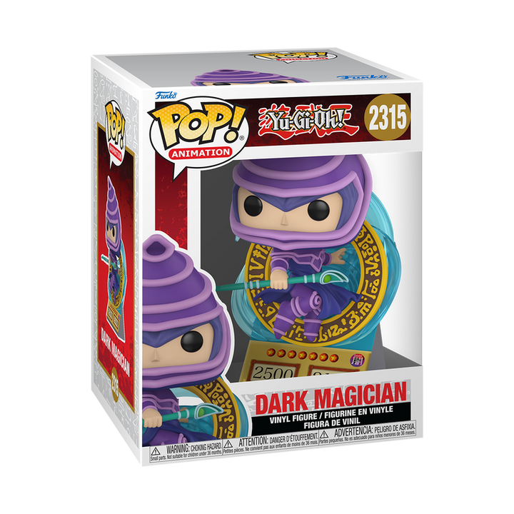 Funko Pop! Animation figure packaging with 'Dark Magician' character on a white background