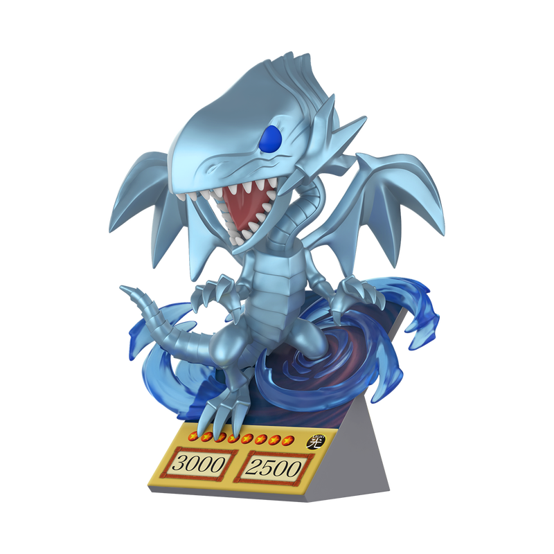 Dragon figurine with a base displaying attack points on a white background