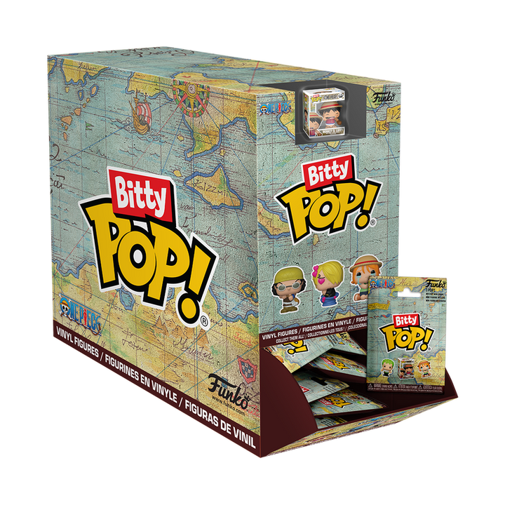 Bitty Pop! Funko vinyl figures packaging with map design