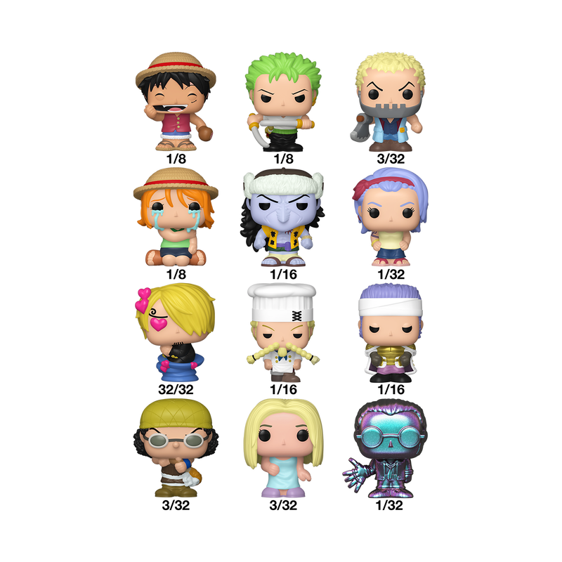 Collection of colorful figurines on a white background