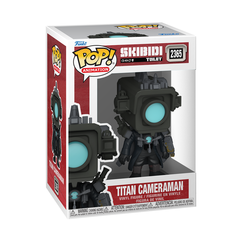 Funko Pop! vinyl figure packaging of Titan Cameraman from Skibidi Toilet on a white background